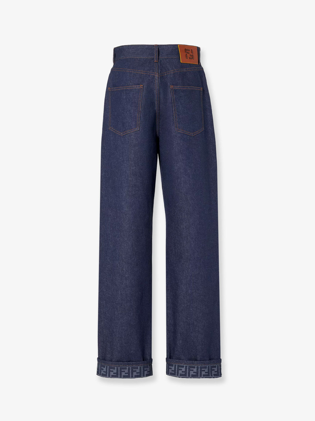 Fendi Blue denim jeans with FF detail on the bottom - Navy