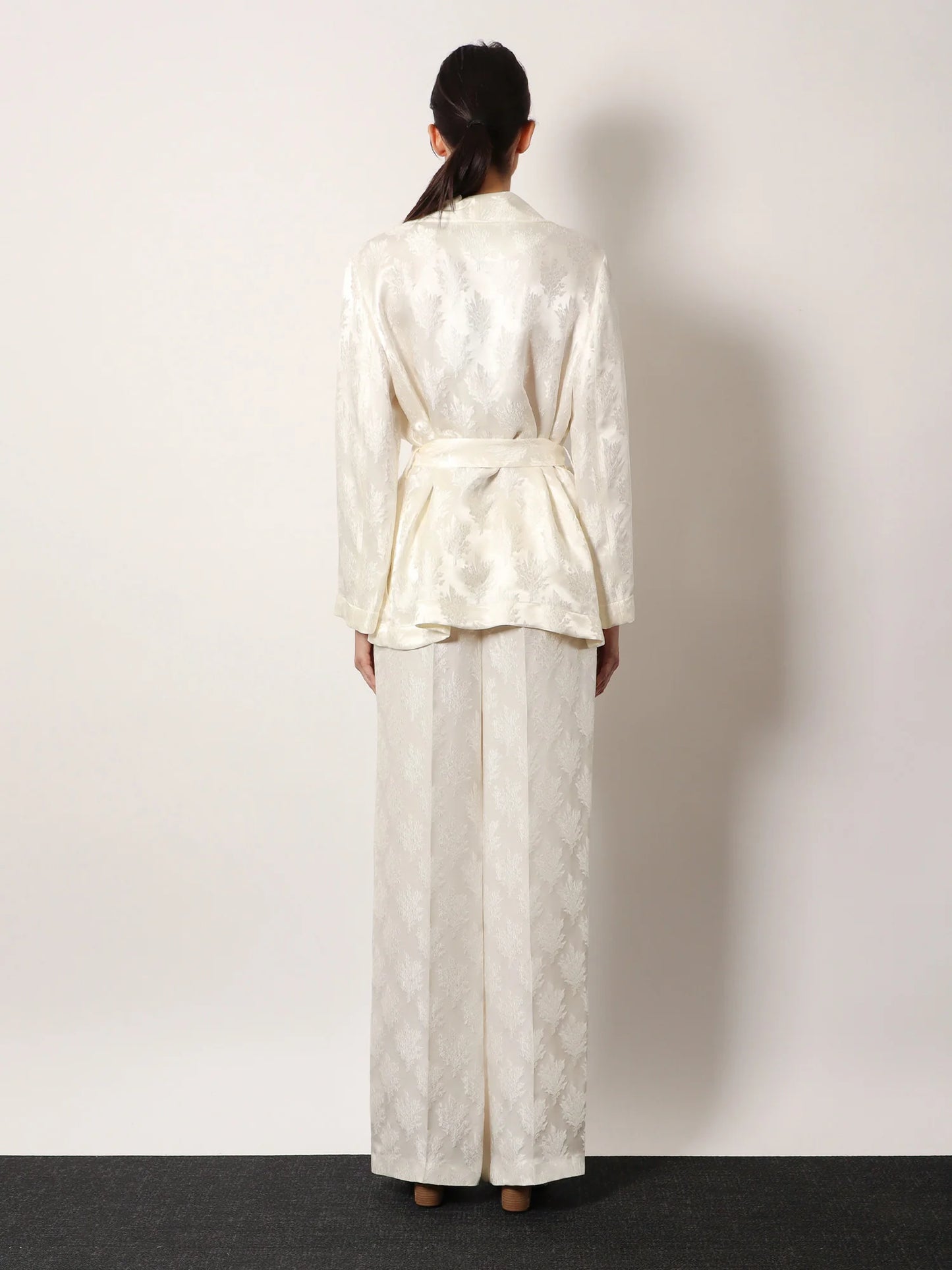 Fendi Jacquard Silk Trousers With Floral Motif