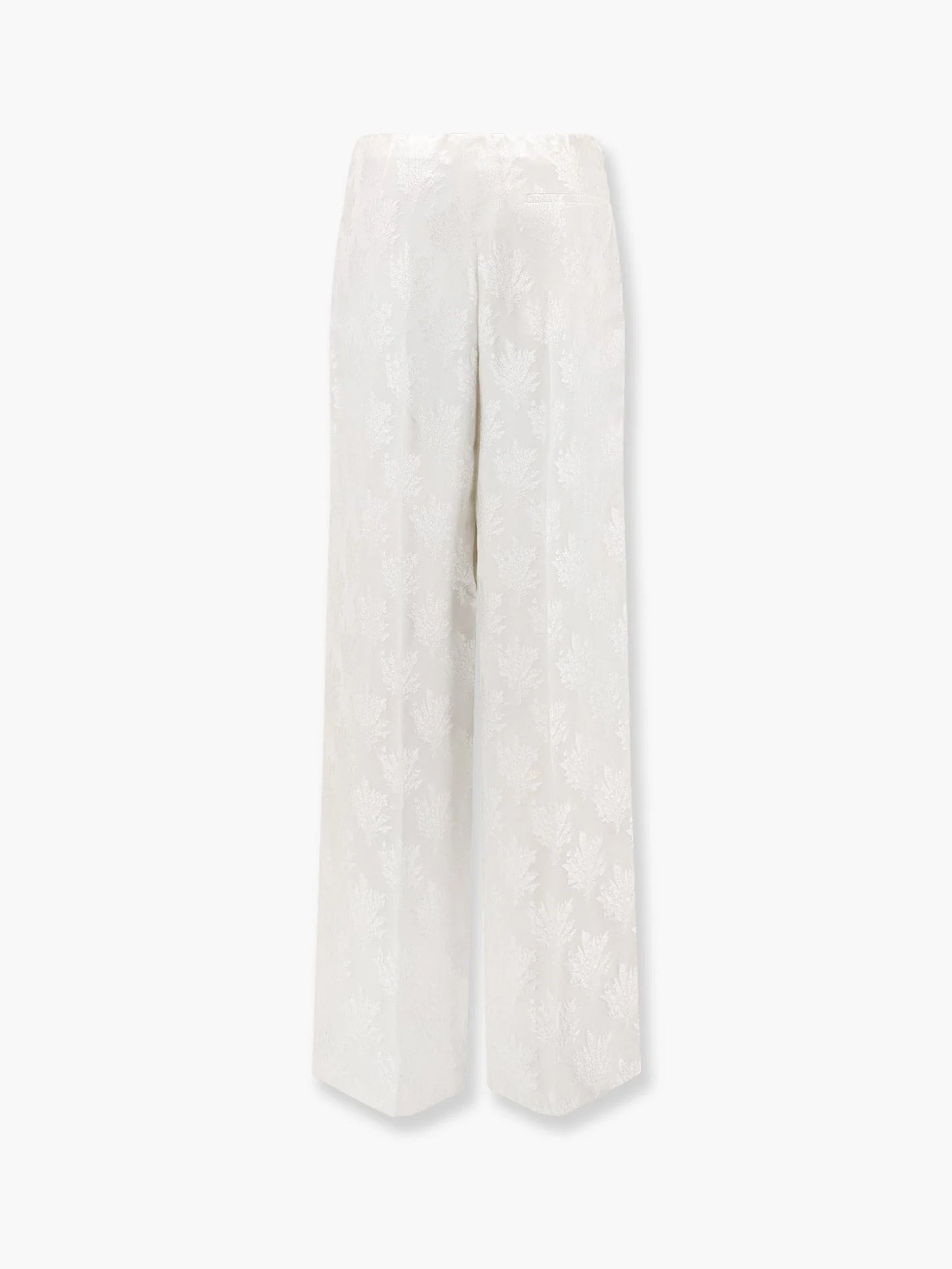 Fendi Jacquard Silk Trousers With Floral Motif