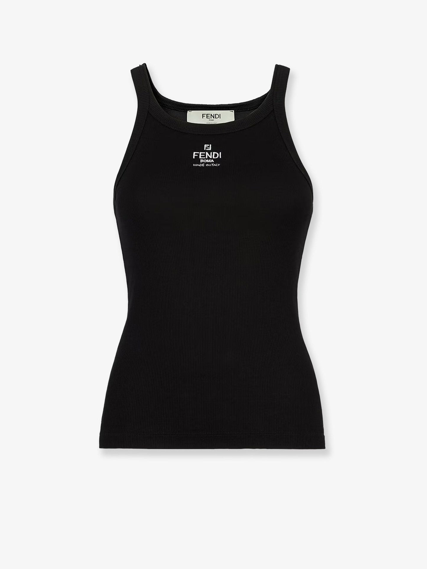 Fendi Ribbed Cotton Tank Top