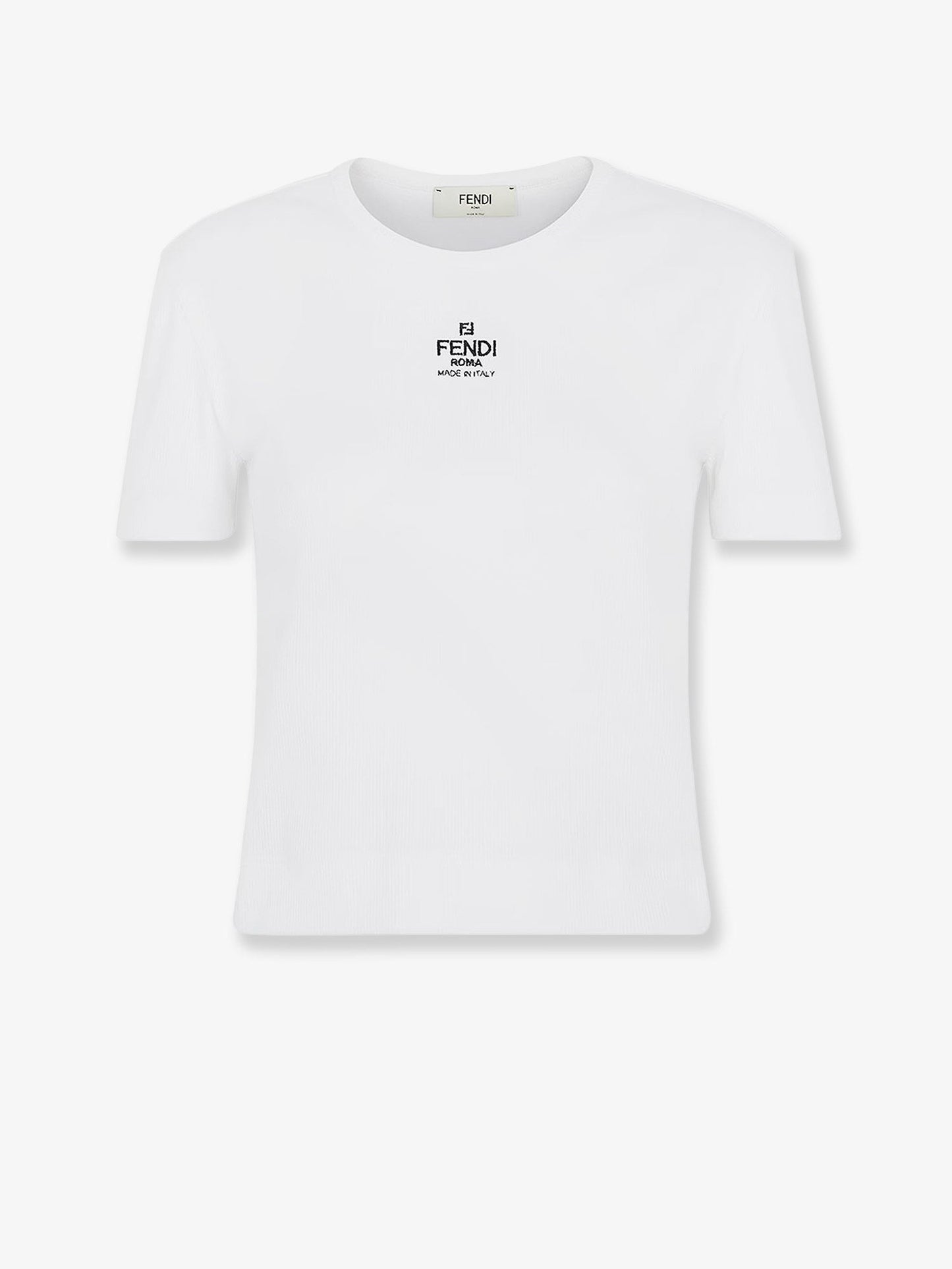 Fendi Cropped Stretch Cotton T Shirt