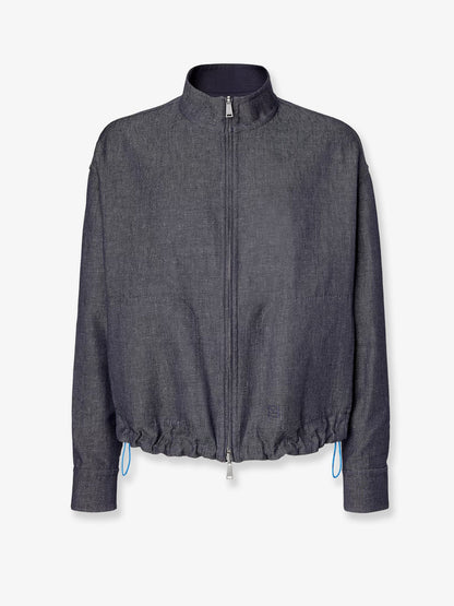 Fendi Reversible Denim Jacket With Embroidered Ff Logo
