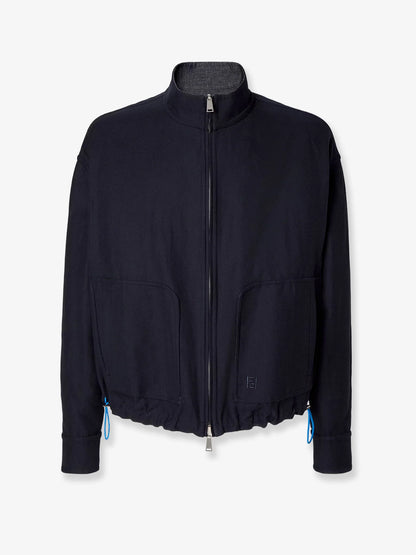 Fendi Reversible Denim Jacket With Embroidered Ff Logo