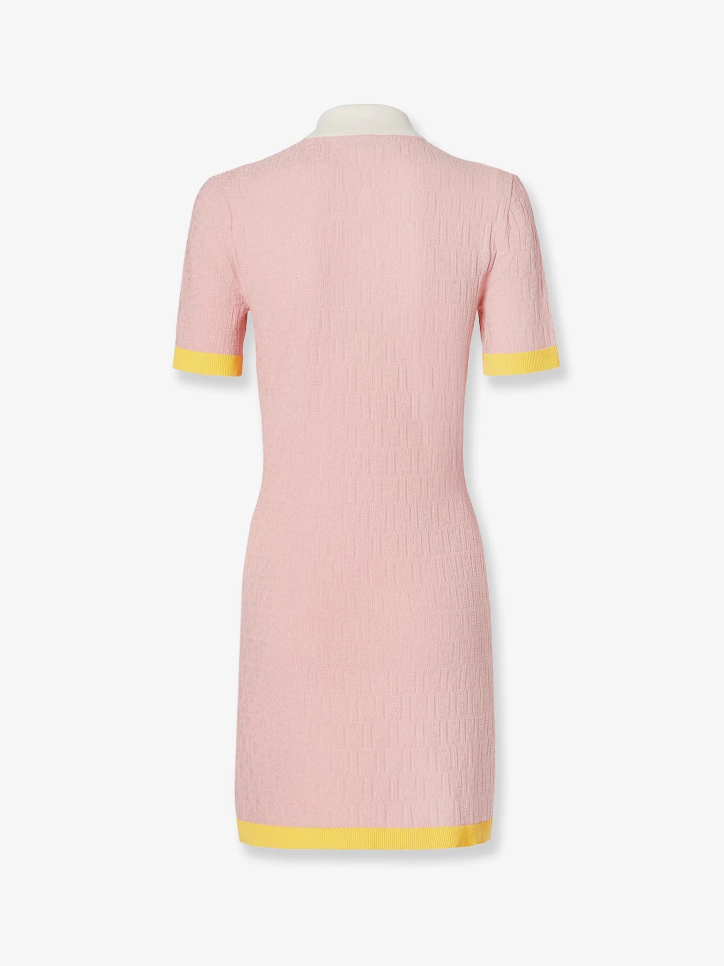 Fendi Cotton And Silk Blend Short Dress With All Over Ff Motif