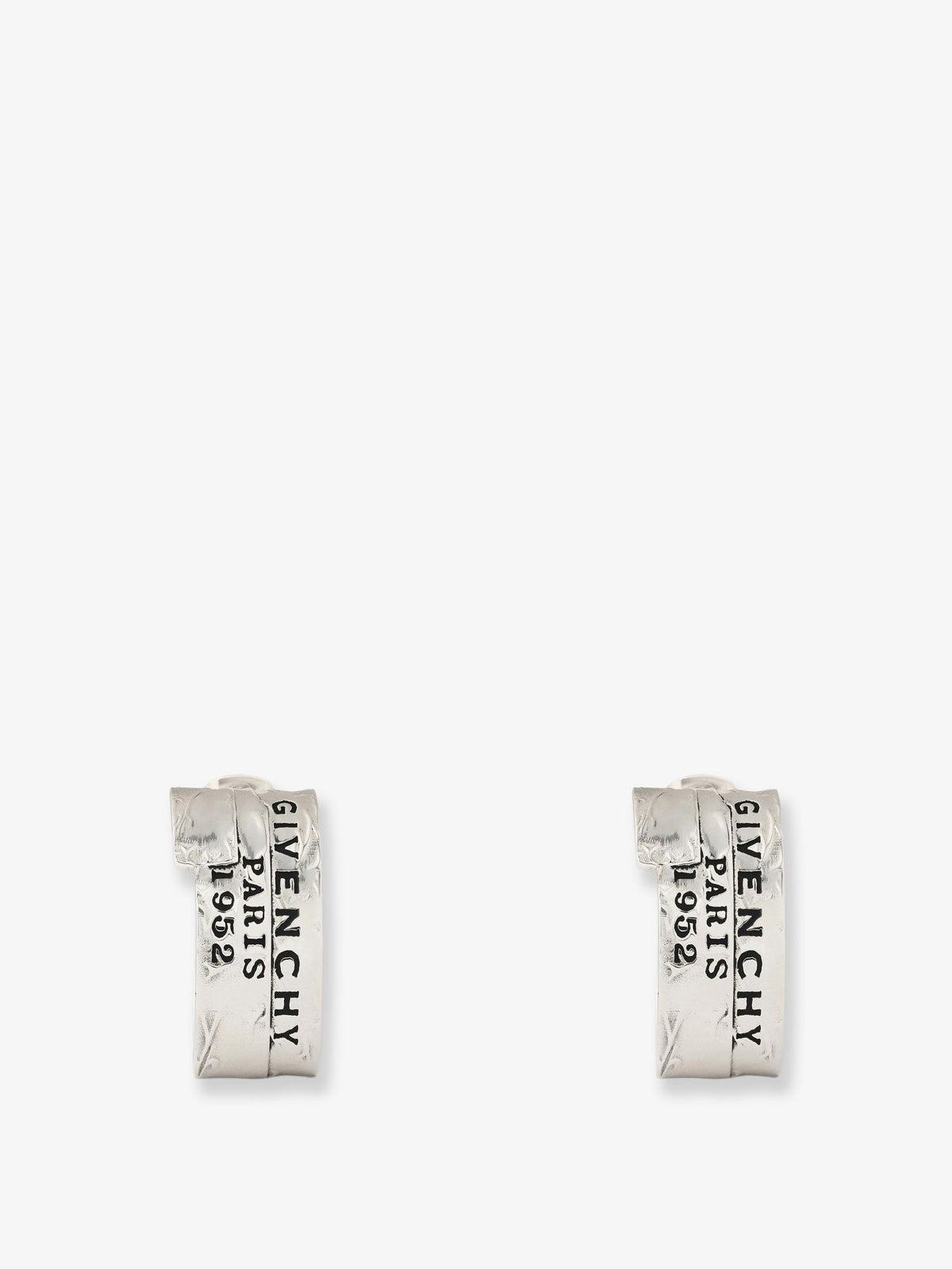 Givenchy Givenchy Tape earrings in metal and enamel - Antic Silvery