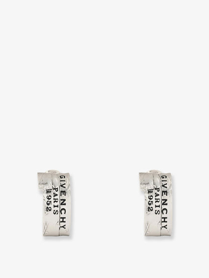 Givenchy Givenchy Tape earrings in metal and enamel - Antic Silvery