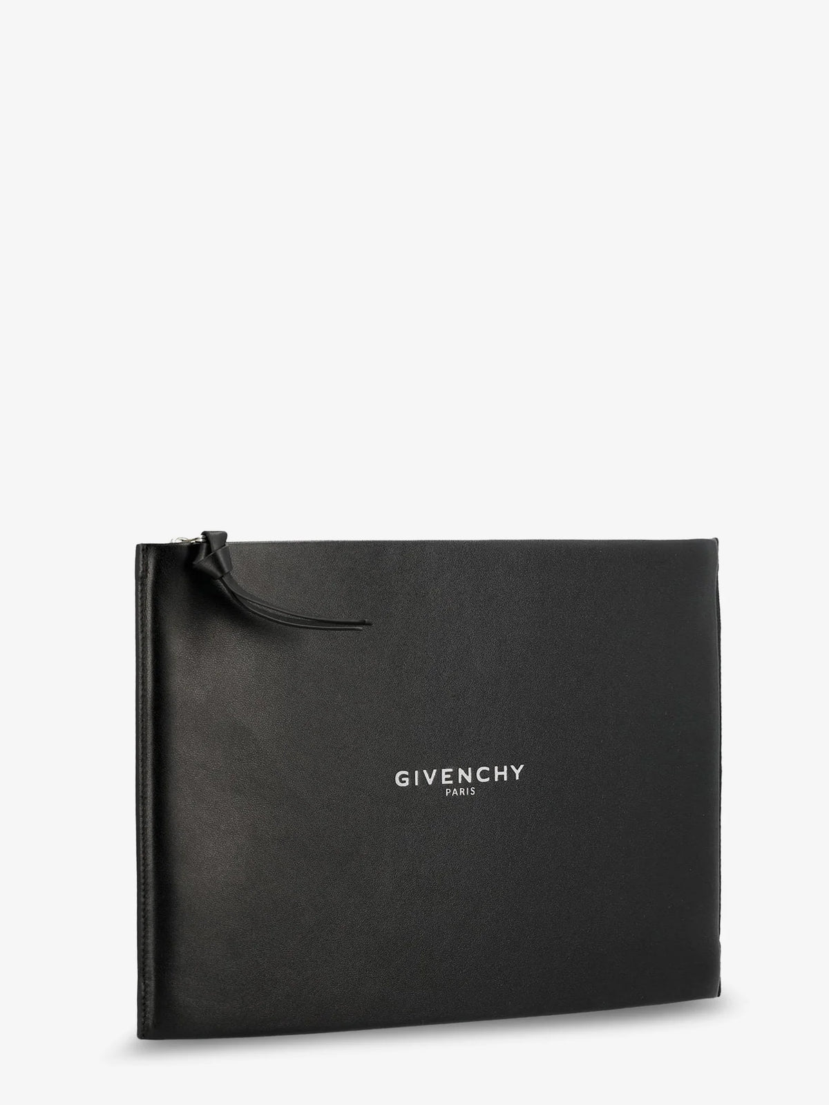 GIVENCHY - Leather clutch bag with lettering logo on the front