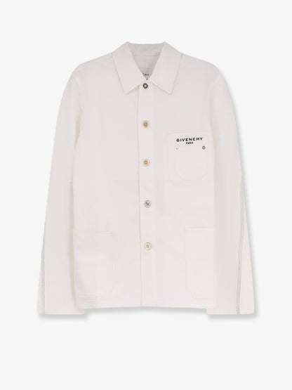 Givenchy Denim Jacket With Iconic Lettering Logo On The Front