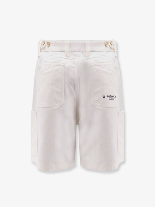 Givenchy Cotton bermuda shorts with Logo embroidery - White