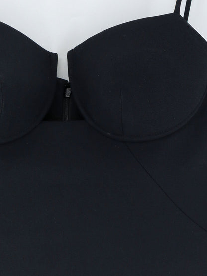 Givenchy Cutaway Satin Mini Dress - Black