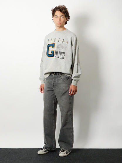Golden Goose Deluxe Brand Cotton sweatshirt with print on the front - Alluminiumgrey