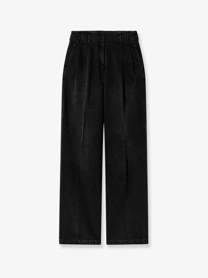 Golden Goose Deluxe Brand Flavia stone-washed cotton trousers - Black