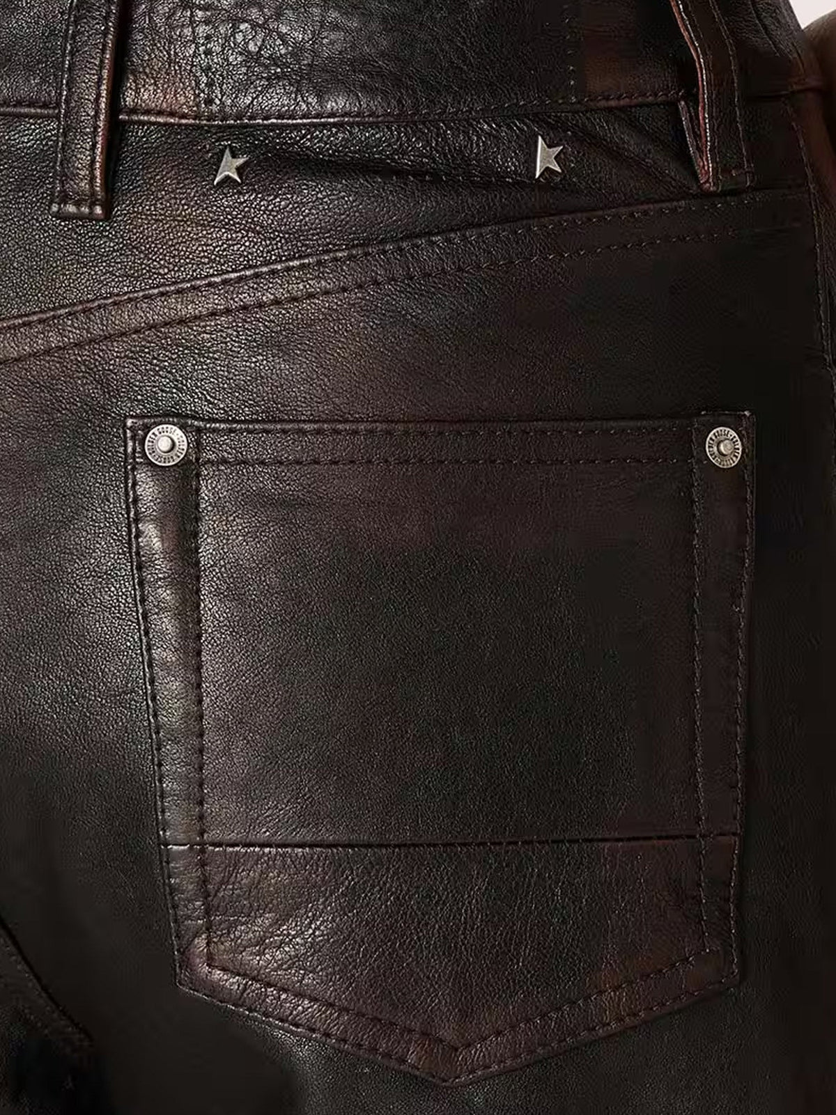 Golden Goose Deluxe Brand Peg leather trousers - Port Royale