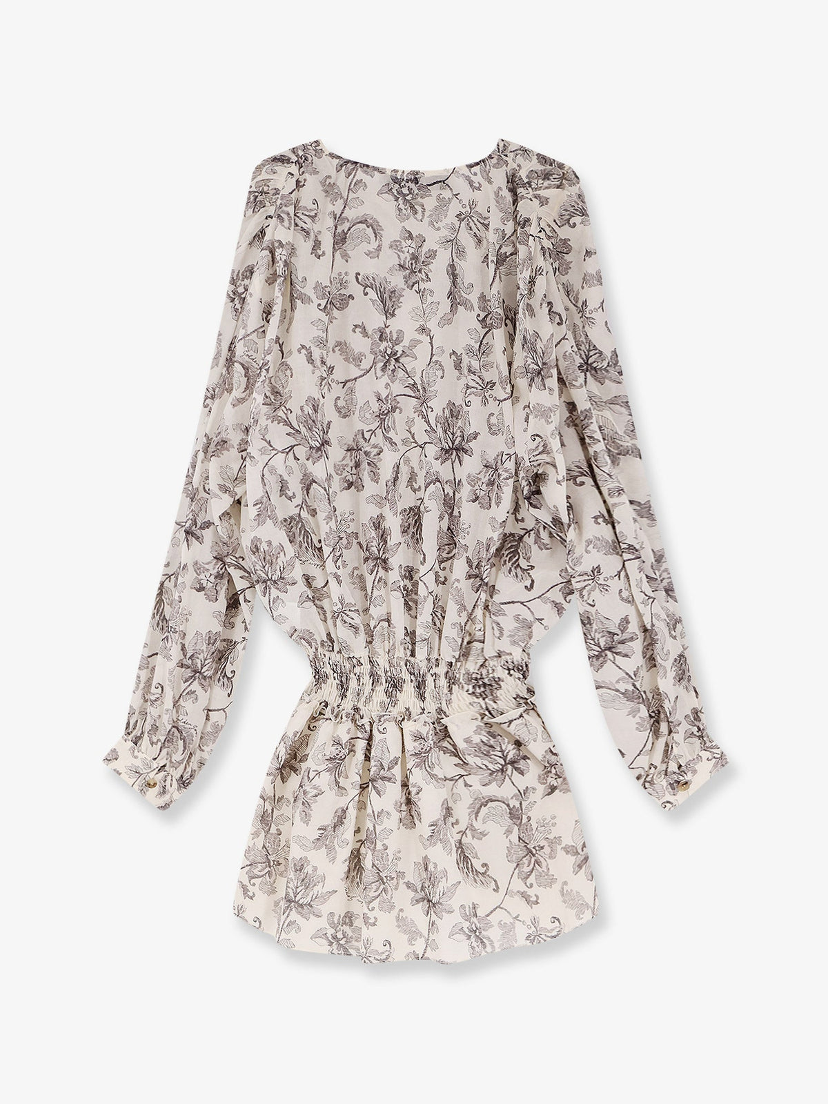 Golden Goose Short cotton dress with floral pattern - Dusty White Black