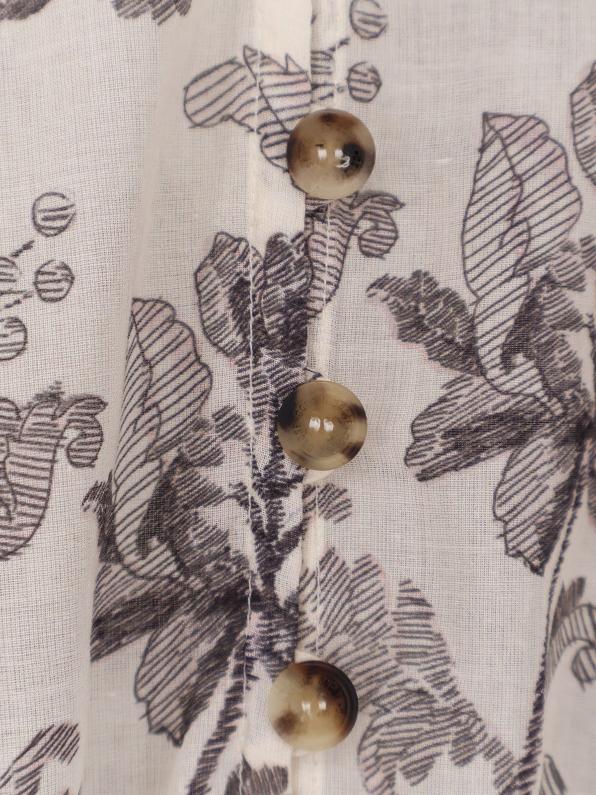 Golden Goose Short cotton dress with floral pattern - Dusty White Black