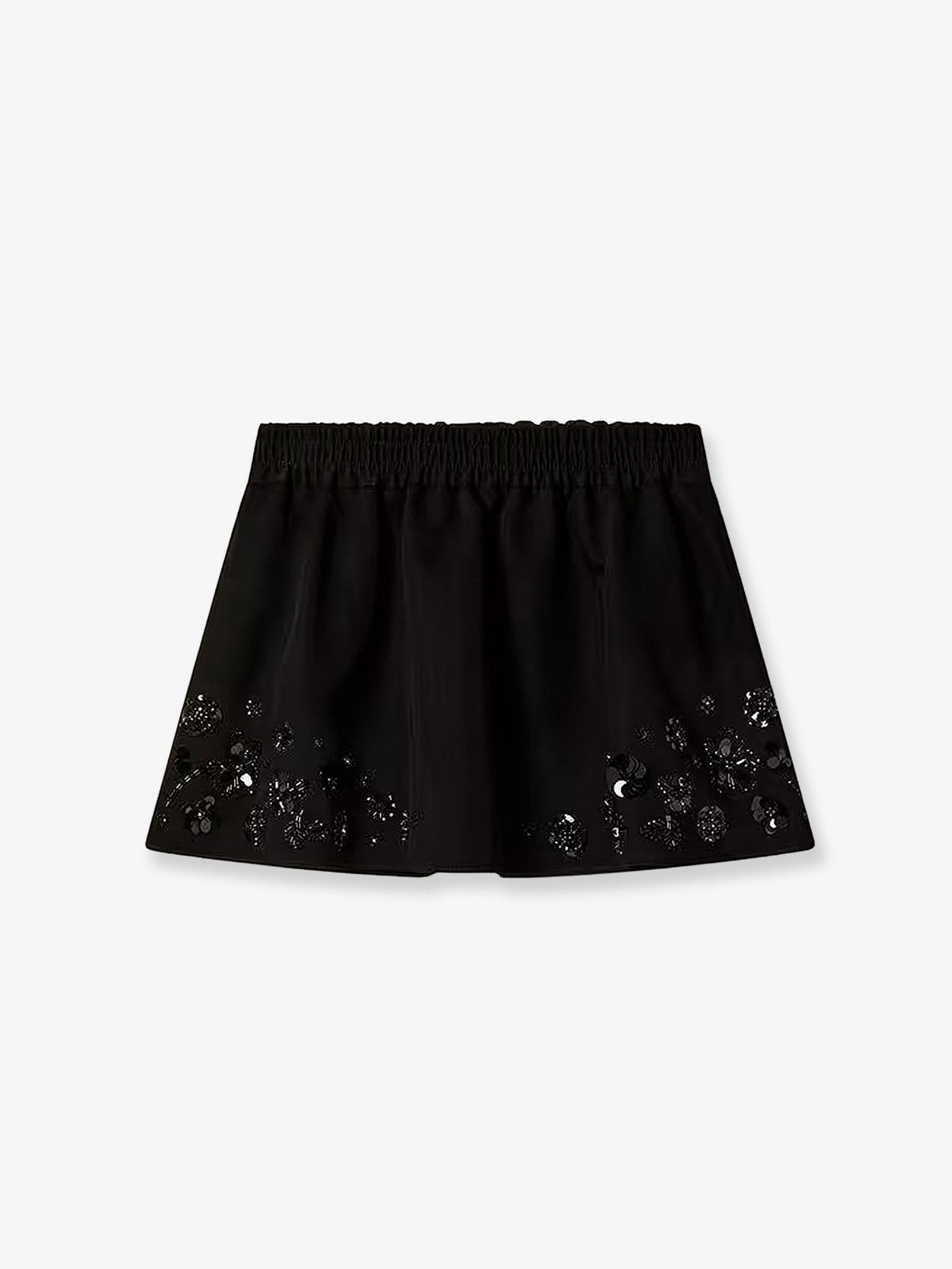 Golden Goose Deluxe Brand Cotton blend midi skirt with floral sequin and crystal details - Black