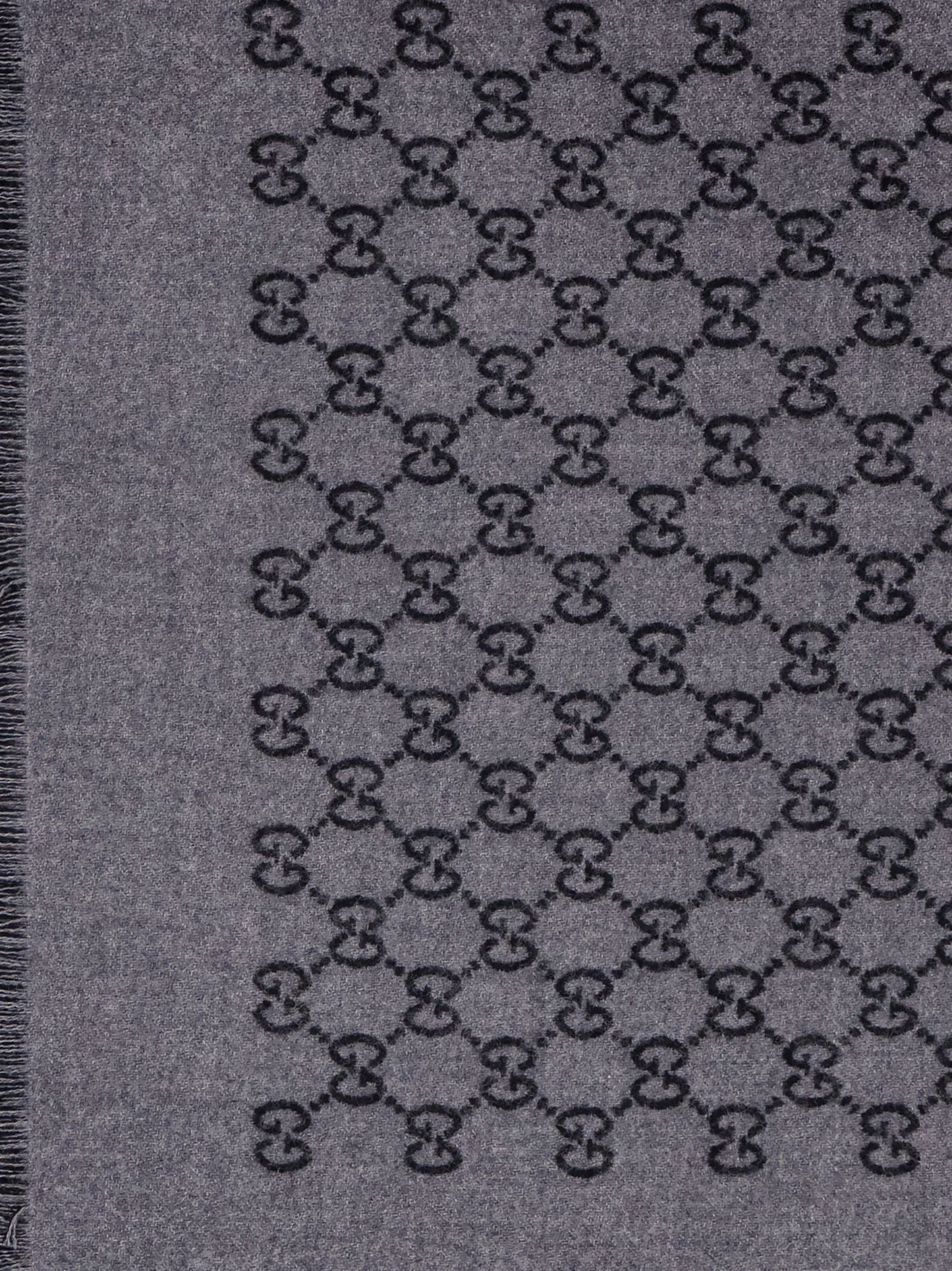 Gucci Double Wool Jacquard Scarf With Gg Motif