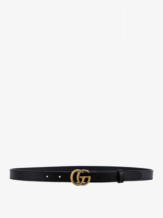 Gucci Leather Belt With All Over Gg Logo
