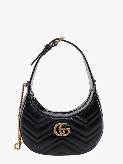 Gucci Gg Marmont Quilted Leather Shoulder Bag With Metal Gg Logo