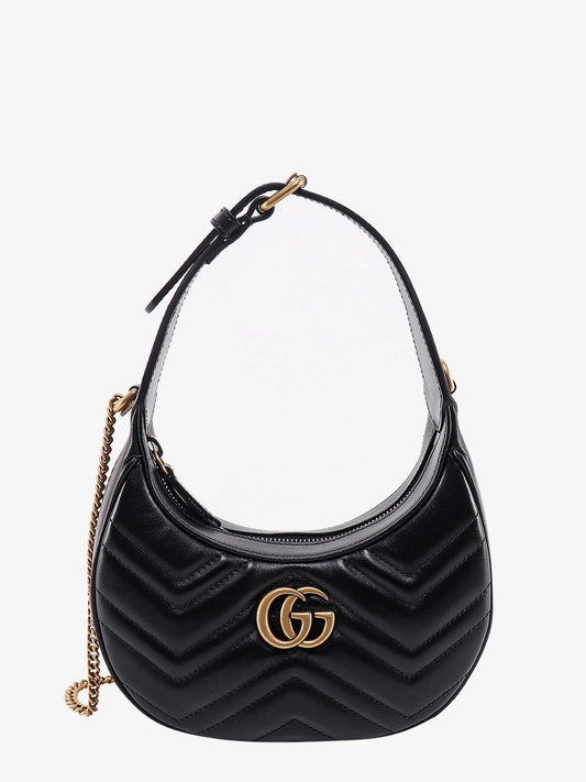 Gucci Gg Marmont Quilted Leather Shoulder Bag With Metal Gg Logo