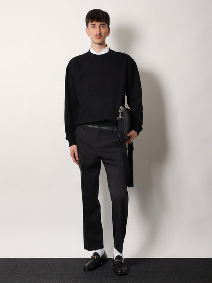 Gucci Cotton sweatshirt with frontal embossed logo - Black Mix