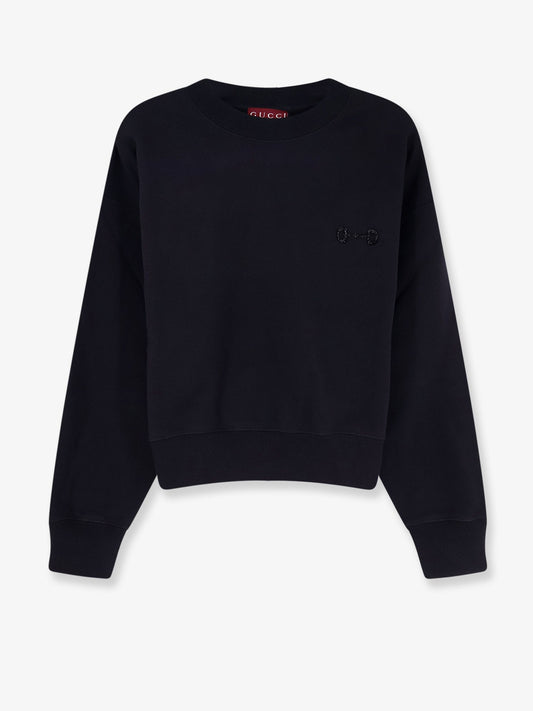 GUCCI - Cotton sweatshirt with beaded Horsebit detail