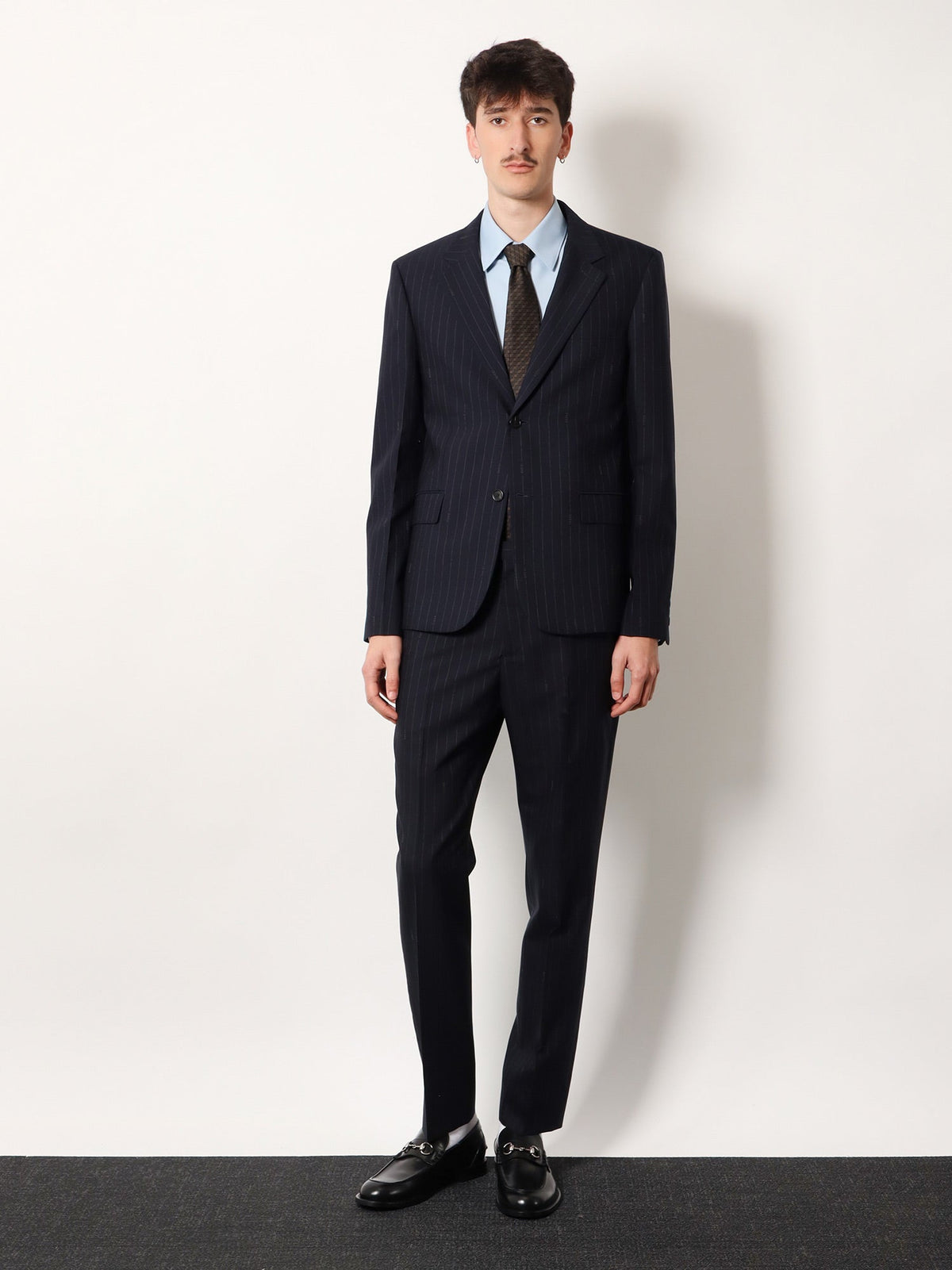 Gucci Gucci pinstripe wool single-breasted blazer - Blue Grey