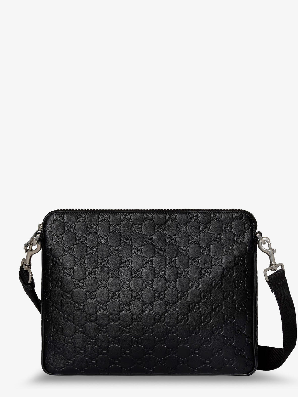 Gucci GG Emblem leather crossbody bag - Grey