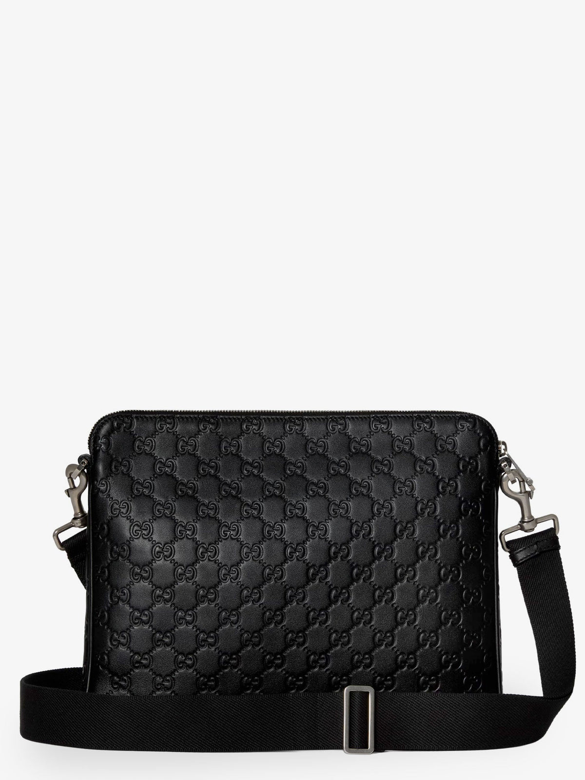 Gucci GG Emblem leather crossbody bag - Grey