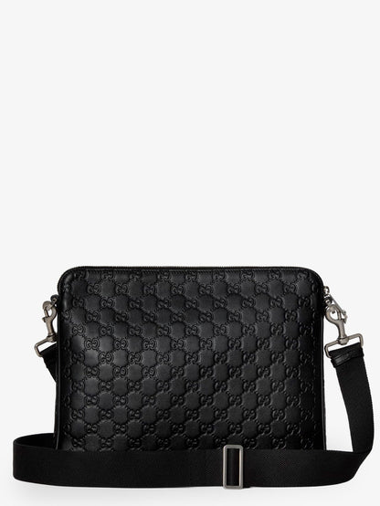 Gucci GG Emblem leather crossbody bag - Grey