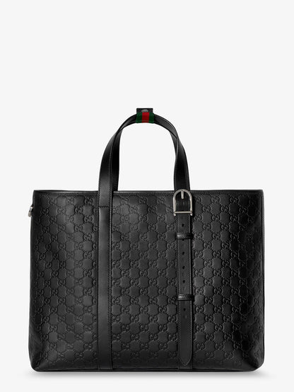 Gucci Gg Emblem Leather Shopping Bag