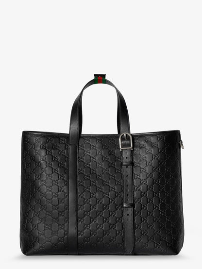 Gucci Gg Emblem Leather Shopping Bag