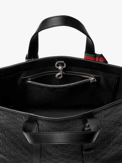 Gucci Gg Emblem Leather Shopping Bag
