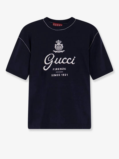Gucci Silk And Linen Sweater With Gucci Firenze Since 1921 Inlay