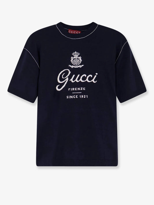 Gucci Silk And Linen Sweater With Gucci Firenze Since 1921 Inlay