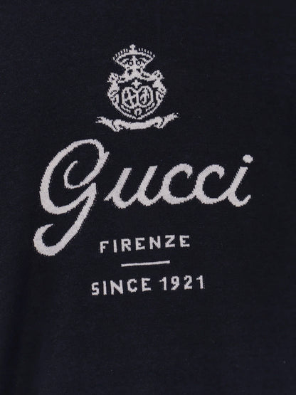 Gucci Silk And Linen Sweater With Gucci Firenze Since 1921 Inlay
