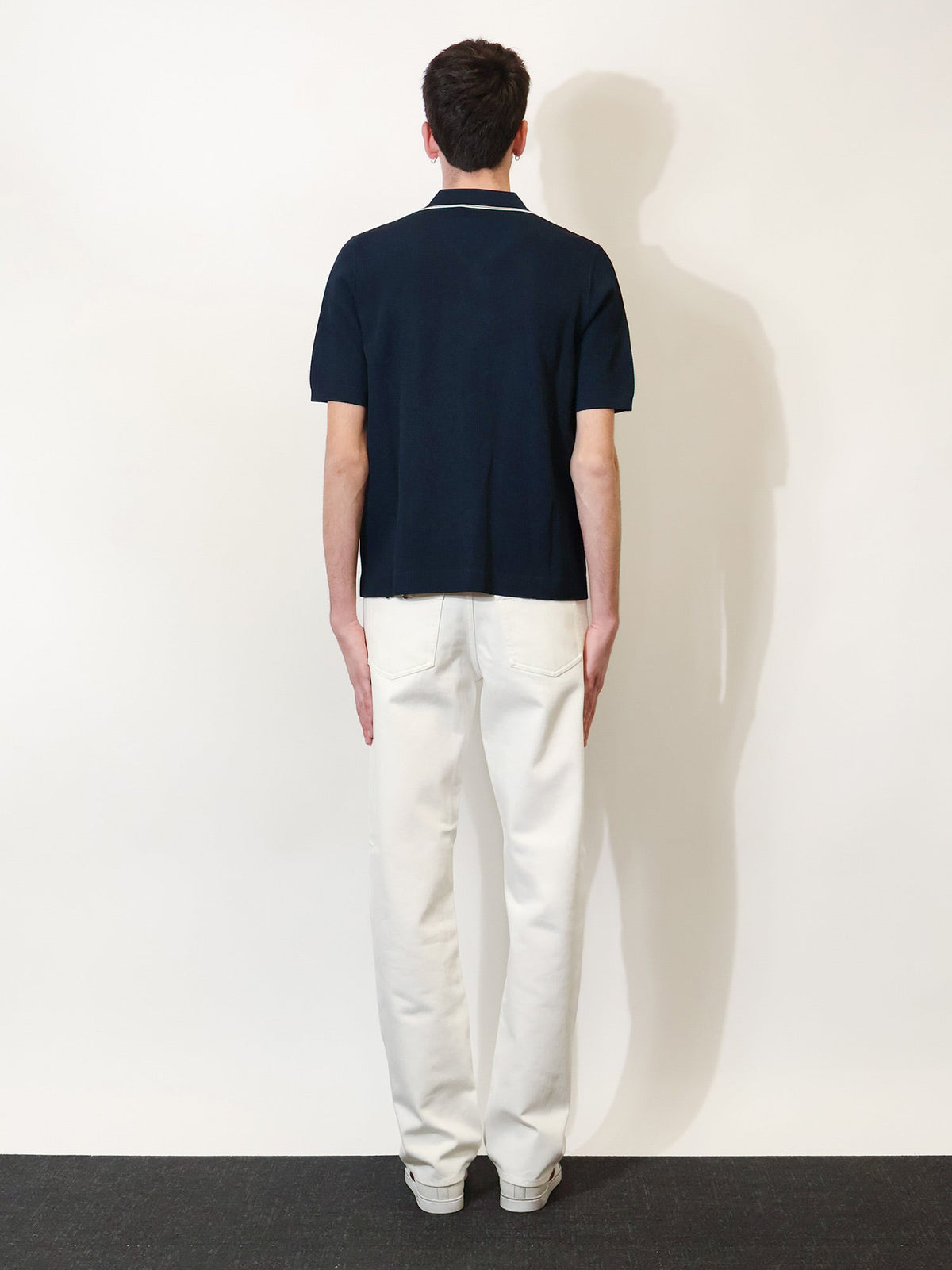 Gucci Viscose blend polo shirt with front Horsebit embroidery - Ink Mix