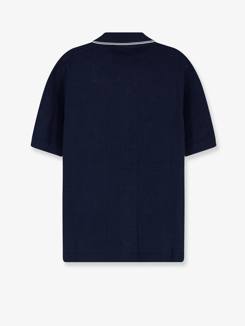 Gucci Viscose blend polo shirt with front Horsebit embroidery - Ink Mix