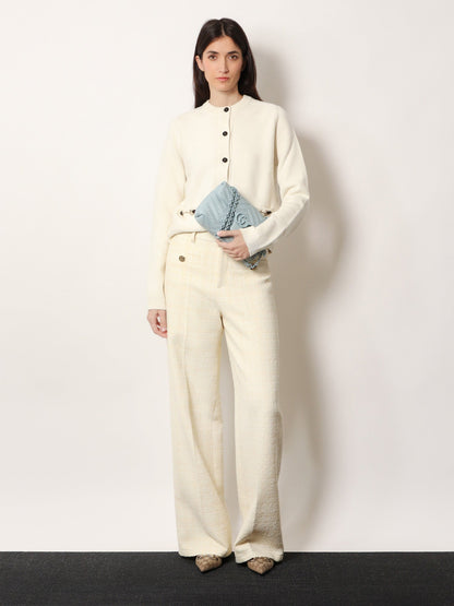 Gucci Wool and cashmere cardigan with metal Horsebit - White Mix