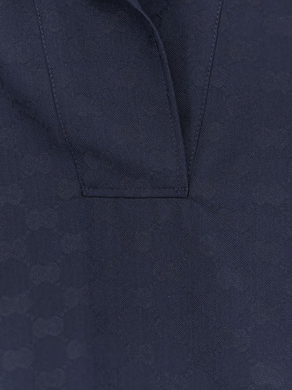 Gucci Fabric Polo Shirt With Gg Pattern