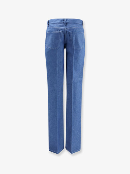 Gucci Cotton jeans with iconic frontal Horsebits - Baby Blue