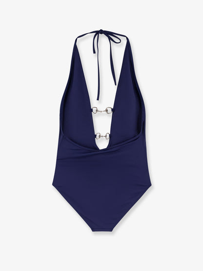 Gucci One-piece swimsuit with Horsebit details - Classic Blue