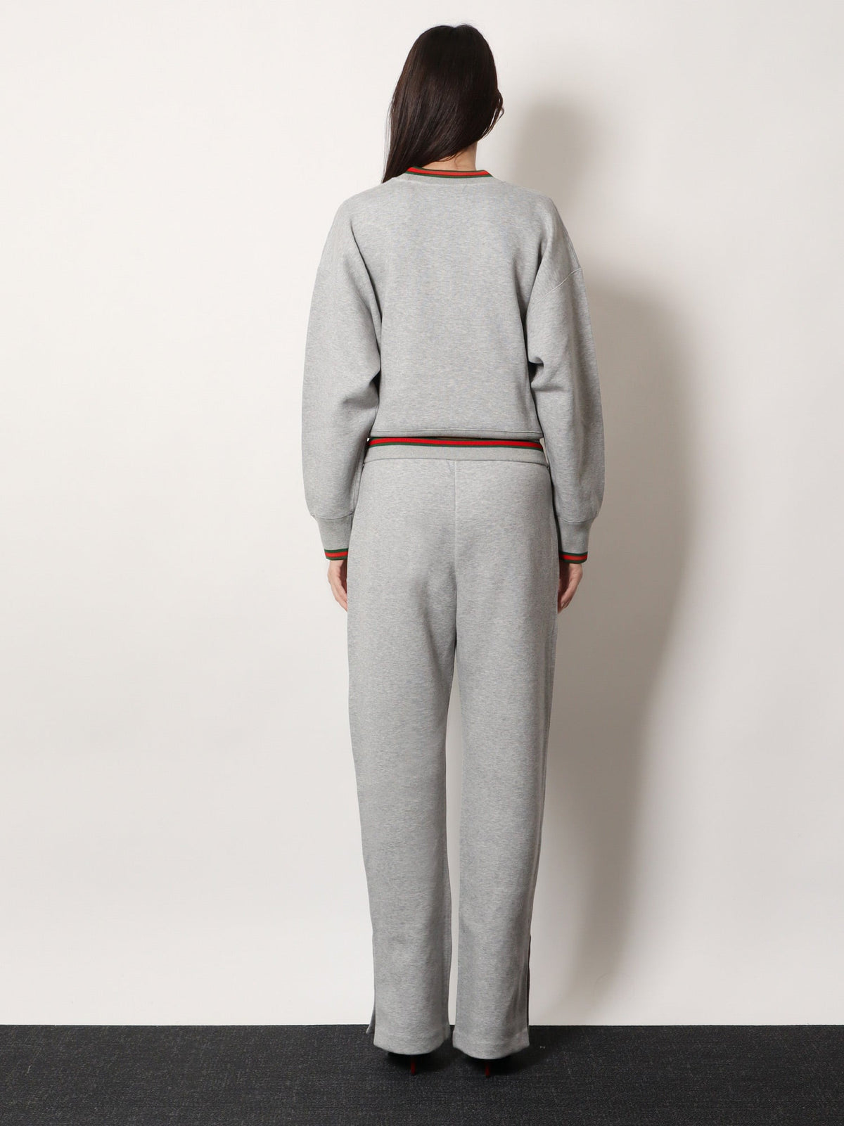 Gucci Cotton blend trouser with Web detail - Grey Melange