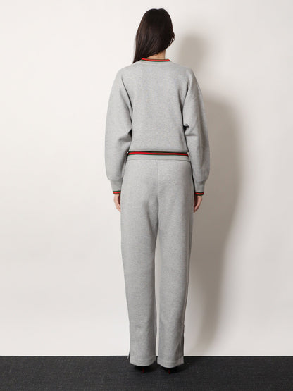Gucci Cotton blend trouser with Web detail - Grey Melange