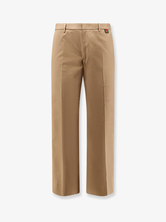 GUCCI - Cotton trousers with Web detail