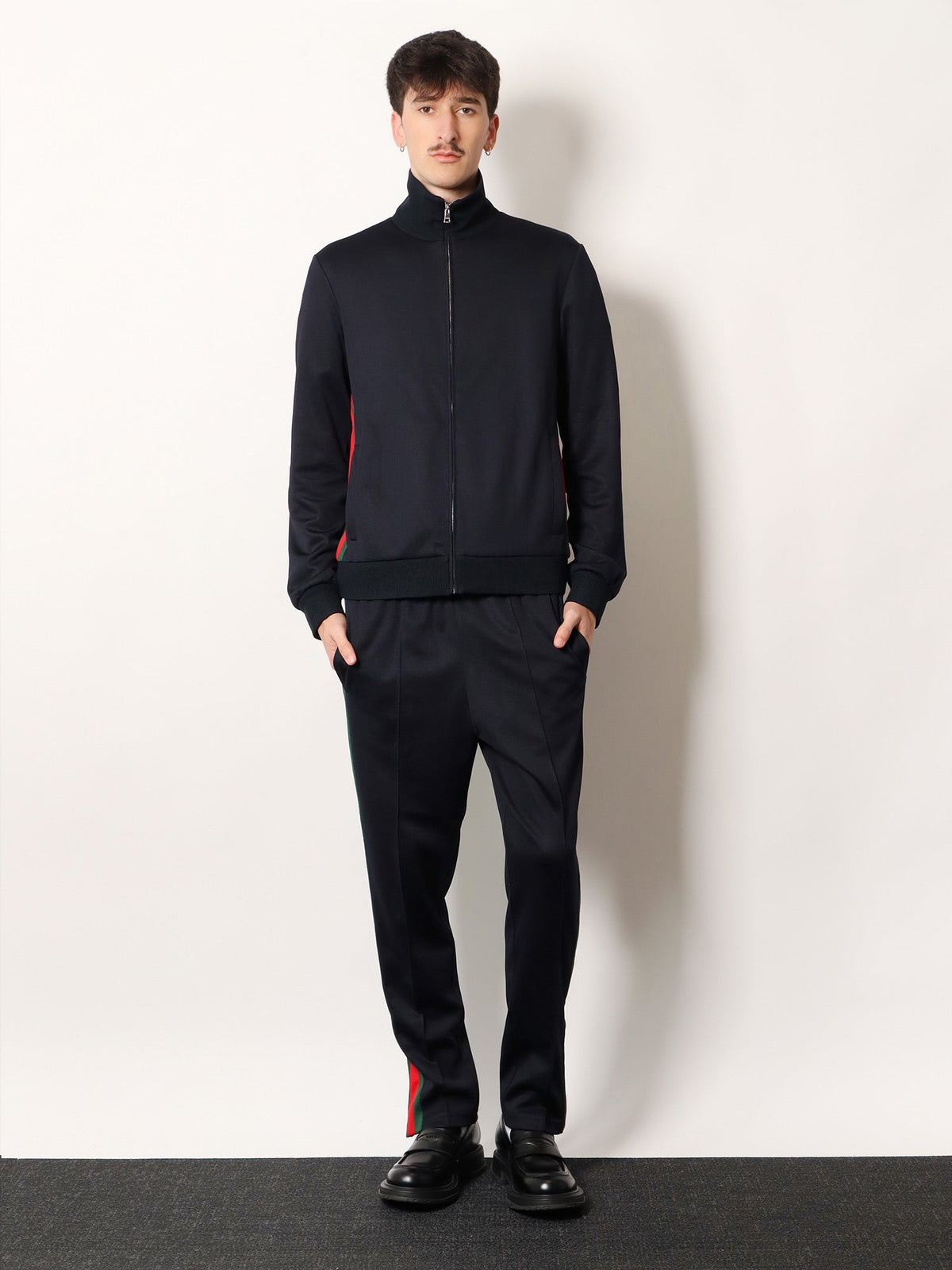 Gucci Jersey sweatshirt with lateral Web Band - Ink Mix