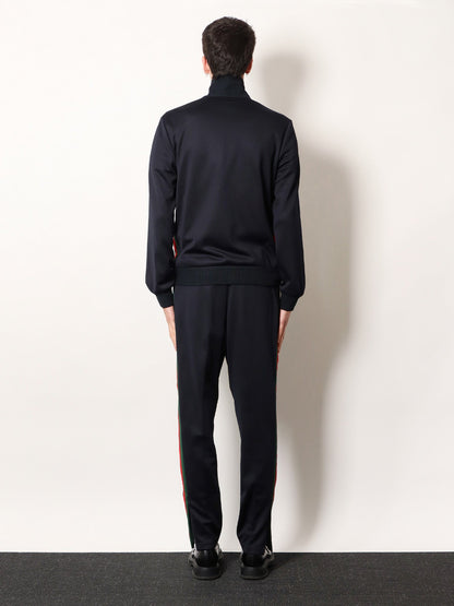 Gucci Jersey sweatshirt with lateral Web Band - Ink Mix