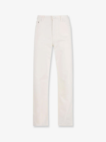 Gucci Denim trousers with metal Horsebit detail on the back - White