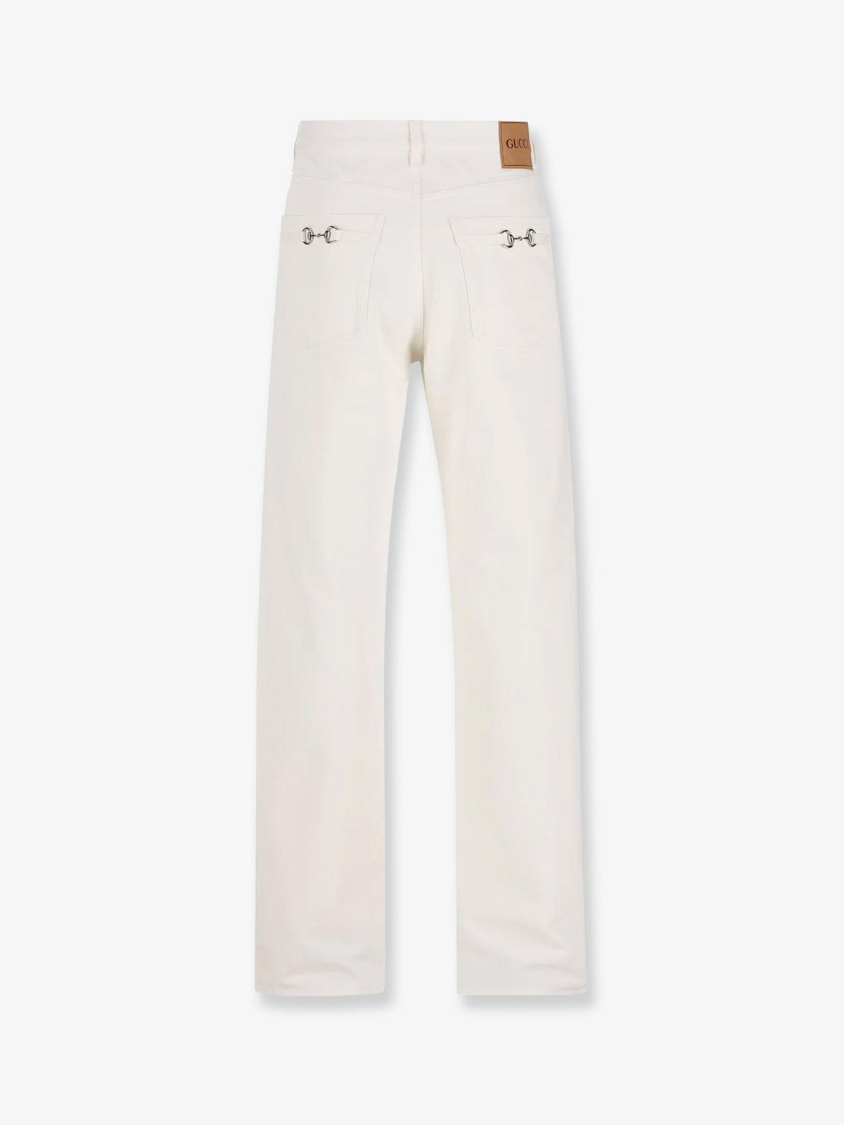 Gucci Denim trousers with metal Horsebit detail on the back - White