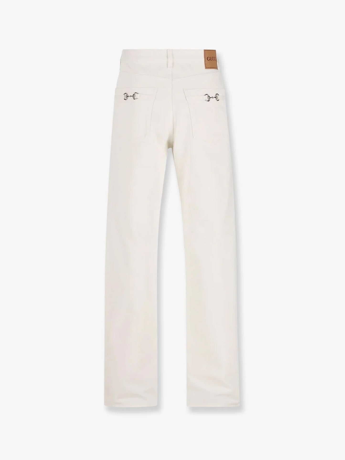 Gucci Denim Trousers With Metal Horsebit Detail On The Back